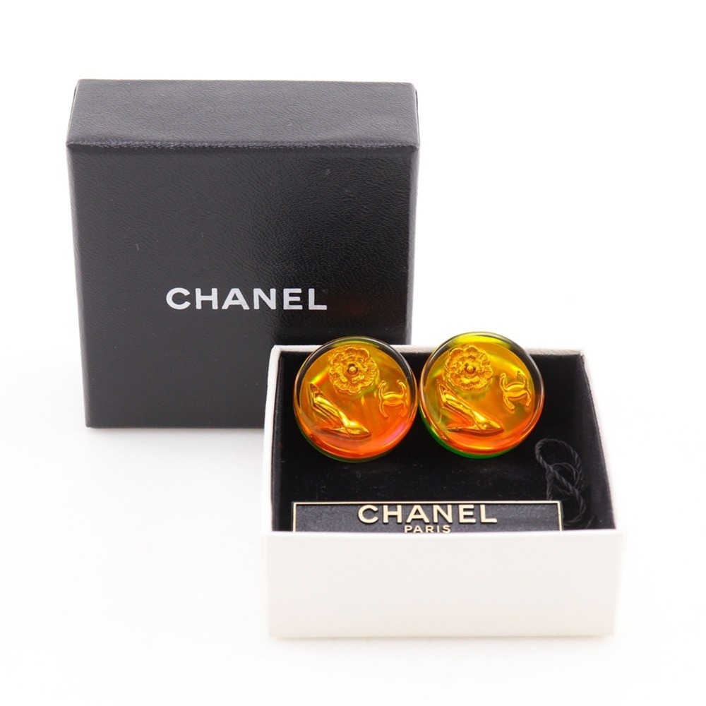 CHANEL Vintage Orange Logo Earrings - Picture 7 of 7